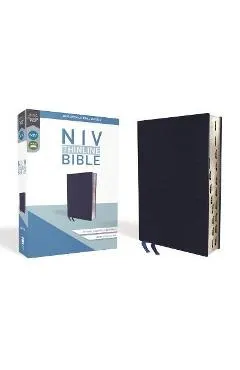 NIV, Thinline Bible, Bonded Leather, Navy, Indexed, Red Letter Edition
