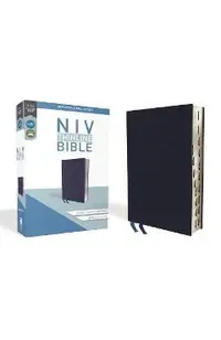 NIV, Thinline Bible, Bonded Leather, Navy, Indexed, Red Letter Edition