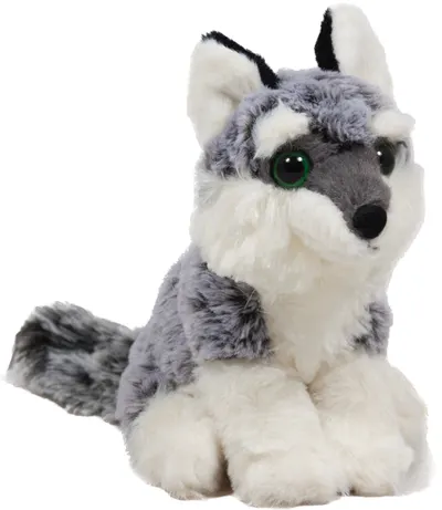 Jucărie de pluș Amek Toys - Wolf, gri melange, 18 cm