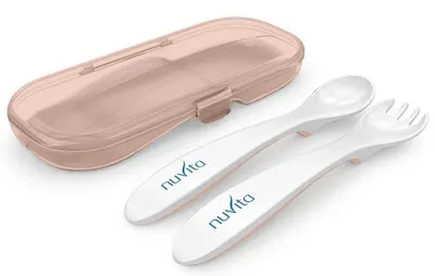 Set furculiță și lingură în cutie Nuvita - English Rose
