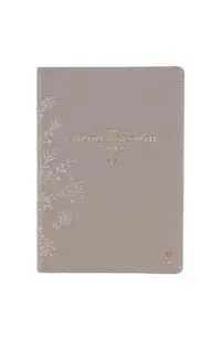The Spiritual Growth Bible, Study Bible, NLT - New Living Translation Holy Bible, Faux Leather, Taupe Embroidred Floral