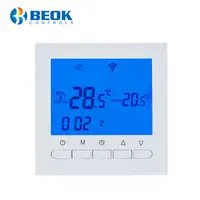 Termostat WiFi pentru centrala termica pe gaz si incalzire in pardoseala, Aplicatia mobila Smart Life, BeOk BOT-313WiFi alb