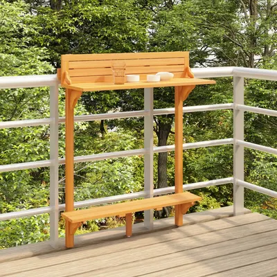 Gossi masa de bar pentru balcon, 90x37x122,5 cm, lemn masiv de acacia
