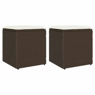 Gossi scaune de gradina cu perne 2 buc maro 40x40x43 cm poly ratan