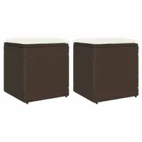 Gossi scaune de gradina cu perne 2 buc maro 40x40x43 cm poly ratan