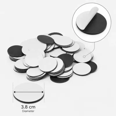Buline magnetice rotunde cu adeziv (100 buc) - 3,8cm
