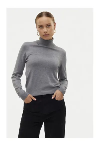 Bluza cu gat Iris 10320450 Gri Slim Fit - Viscoza
