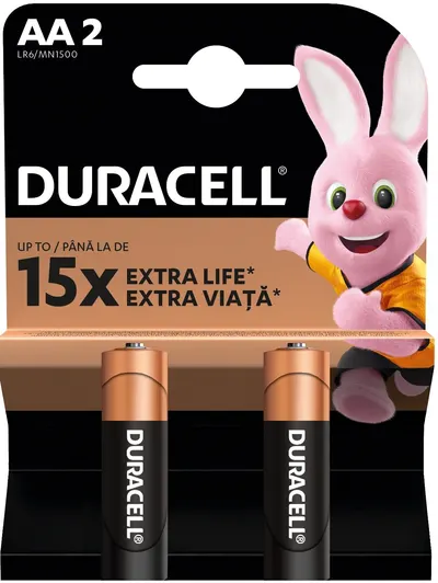 Baterii alcaline Duracell - Basic, AA, 2 buc.