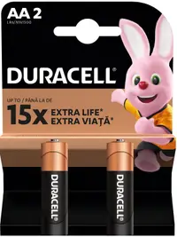 Baterii alcaline Duracell - Basic, AA, 2 buc.