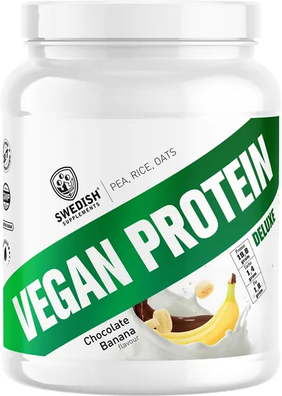 Vegan Protein Deluxe, ciocolată cu banană, 750 g, Swedish Supplements