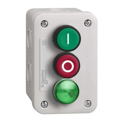 Statie control cu Buton verde 1NO + buton rosu 1NC + verde pilot - LED - 24V