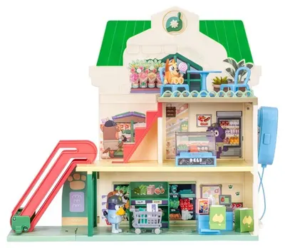 Set de joacă Moose Bluey - Supermarket, cu figurine și scară rulantă