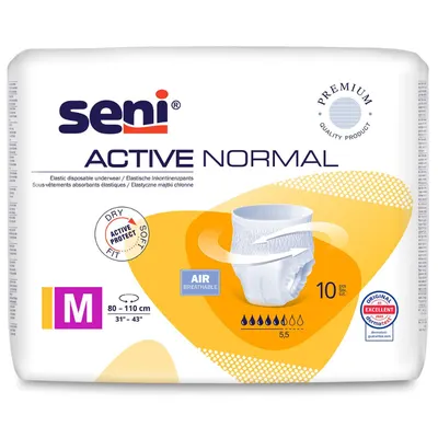 Chilot elastic absorbant SENI Active Normal, Medium, TZMO | 10 bucati