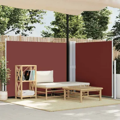 vidaXL Copertină laterală retractabilă, maro, 140 x 1000 cm