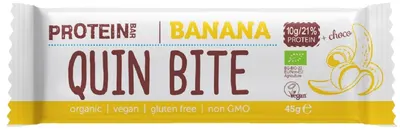 Baton proteic bio, ciocolată și banană 45 g, Quin Bite