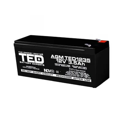 Acumulator 12V 3.5Ah F1, AGM VRLA, TED Electric TED003133