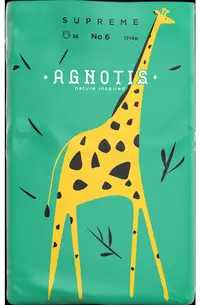 Scutece pentru bebeluși Agnotis - Supreme, Nr. 6, 17+ kg, 36 bucăți