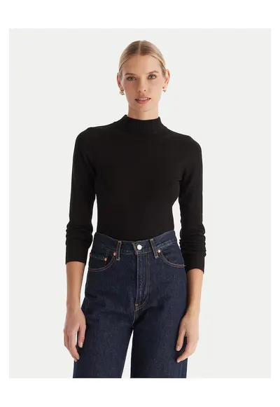Pulover dama negru - tricotat
