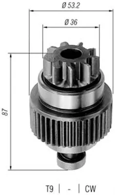 Pinion Electromotor Potrivit Nissan Albastrubird, Cherry Iii, Laurel, Pathfinder Ii, Patrol Gr V, Patrol Iii 2, Pick Up, Sunny I, Sunny Ii, Terrano I, Terrano Ii 1.7d-3.0d 01.80