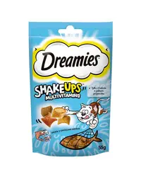 DREAMIES ShakeUps Multivitamins 55g recompense pisici, aroma ton, creveti si somon