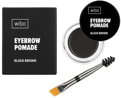 Wibo Pomadă impermeabilă pentru sprâncene, cu perie, Black Brown, 3.5 g