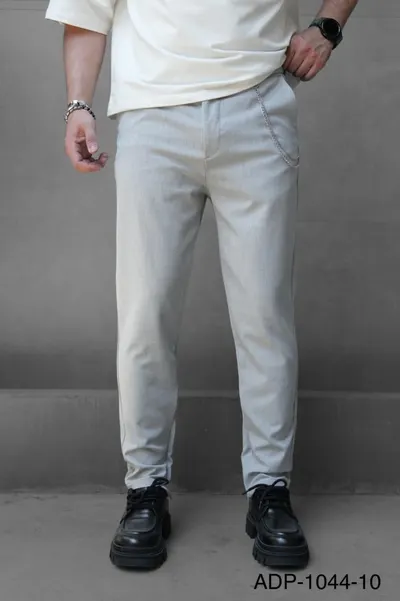 Pantaloni Slim Fit Zipper Light-Grey Bgas1157(1044-10) (mărime: 30)