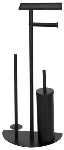 Suport de toaletă 4 în 1 Wenko - Cosenza Neo, 32.5 x 72 x 17.5 cm, negru