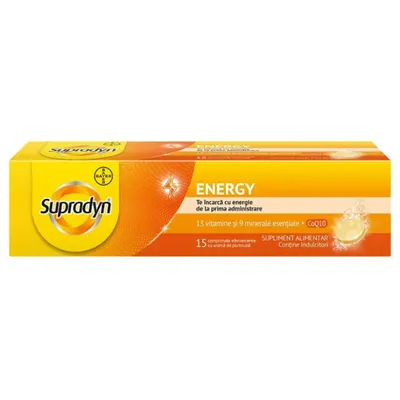Supradyn Energy cu coenzima Q 10, Bayer | 15 comprimate efervescente