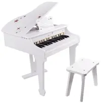 Pian electronic pentru copii Classic World - Alb, cu bancuta