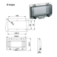 IP67 Usa vizitare tablou electric GB4208 – 8 module (fumurie) - lacatuibila