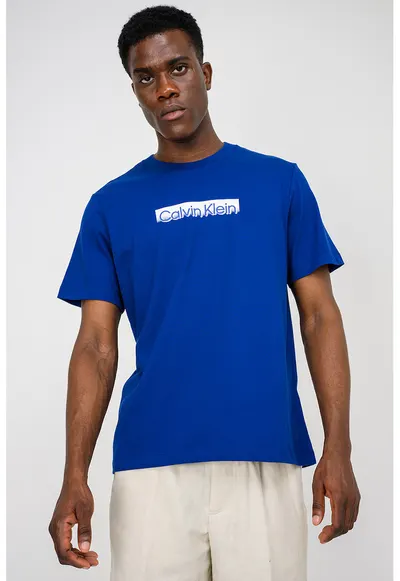 Tricou din bumbac cu imprimeu - Alb/Albastru royal