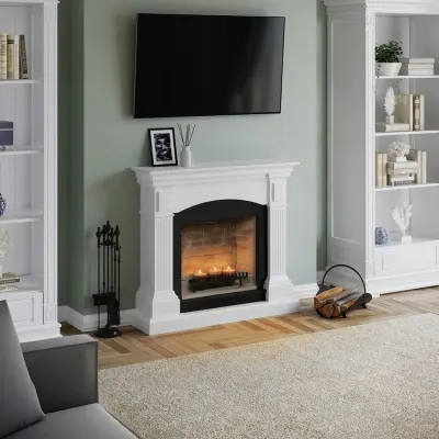 Magna Pure White Semineu cu lumanari ZenFlame