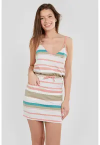Rochie in dungi cu buzunare Anabel - Multicolor