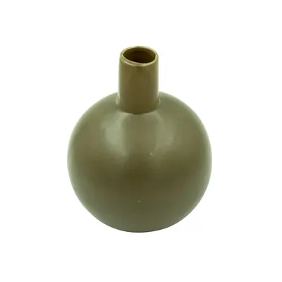 Vază decorativă porțelan 13,5x17 cm kaki