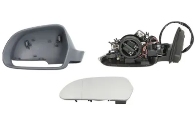 Oglinda laterala stanga electric, asferic, cu incalzire, grund, cu memorie, rabatare electrica, semnalizator potrivit SKODA SUPERB II 03.08-05.15