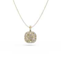 Lant cu pandantiv din aur galben cu diamante multicolore de 1.88ct