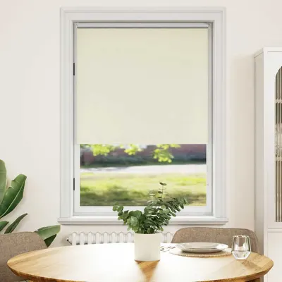 vidaXL Jaluzea opacă 84,4x175 cm, lățime material 80 cm, alb-gălbui