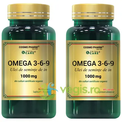 Ulei de Seminte de In (Omega 3-6-9) 1000mg 60cps+30cps