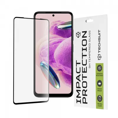 Folie de protectie Ecran Techsuit pentru Xiaomi Redmi Note 12S, Sticla Securizata, Full Glue, 111D, Neagra