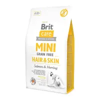 BRIT Care Mini Hair & Skin Adult, XS-S, Somon, hrană uscată fără cereale câini, piele și blană, 2kg