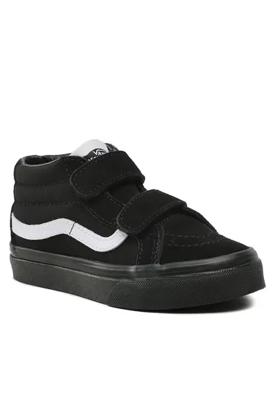 Pantofi copii - tenisi unisex - piele naturala - negru - sistem inchidere Velcro