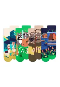 Cutie cu 4 perechi de sosete din bumbac organic Arty Socks Animale Indragostite