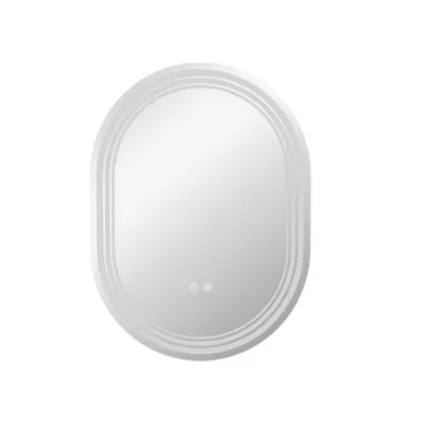 kleankin Oglindă Baie cu Lumină 70x50 cm 3 Culori de Lumină, Funcție Anti-abur, Funcție de Memorie, IP44, Orizontal/Vertical | Aosom Romania