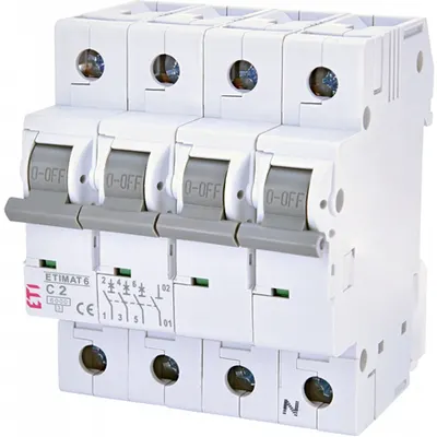 ETIMAT 6 Intrerupatoare automate miniatura 6kA ETIMAT 6 3p+N C2