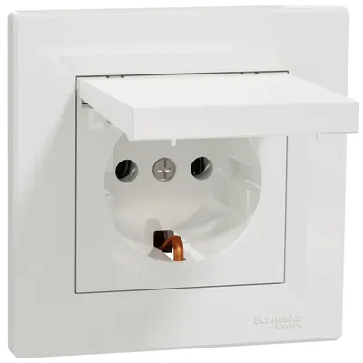 Priza simpla ingropata ST cu capac alba Schneider Asfora EPH3100121