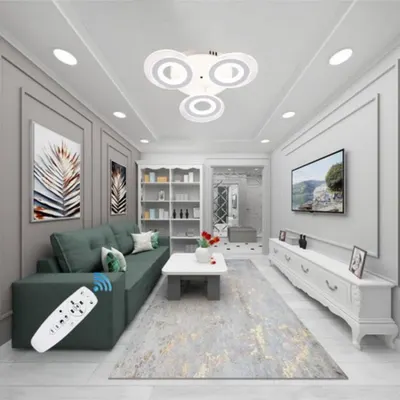 Lustra Led Cercuri 70w cu 3 Brate 3 Culori+ir 470x85mm