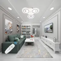 Lustra Led Cercuri 70w cu 3 Brate 3 Culori+ir 470x85mm