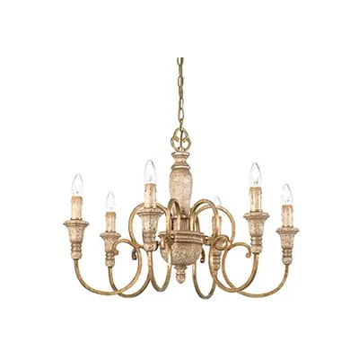 Candelabru Palio, 6 becuri, dulie E14, D:720 mm, H:550/1580 mm, Ruginiu