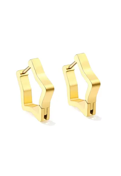 Cercei aurii - din otel inoxidabil - suflati cu aur 18k - forma de steluta - Kimmy C2