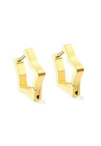 Cercei aurii - din otel inoxidabil - suflati cu aur 18k - forma de steluta - Kimmy C2